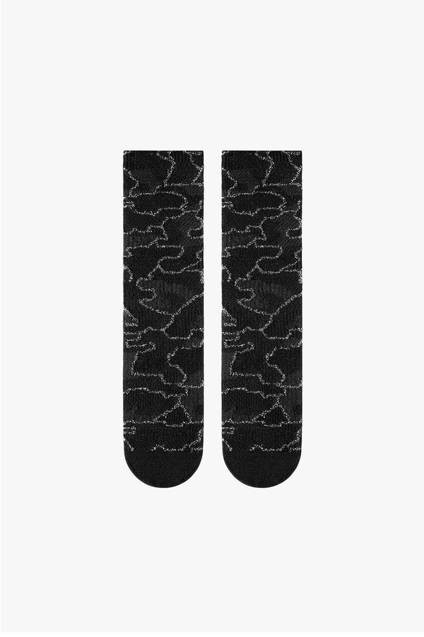 NOWORDS BLACKOUT CAMO METALLIC SILVER LINE SOCKS